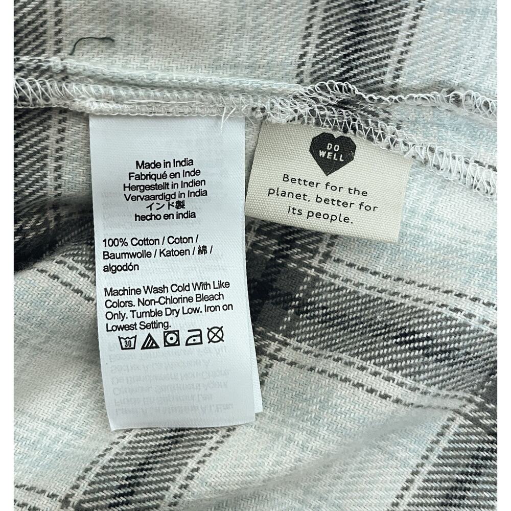 Madewell Flannel Button Front Midi Dress Cottagecore Peasant Celestial Blue Sz 8 - Picture 9 of 9